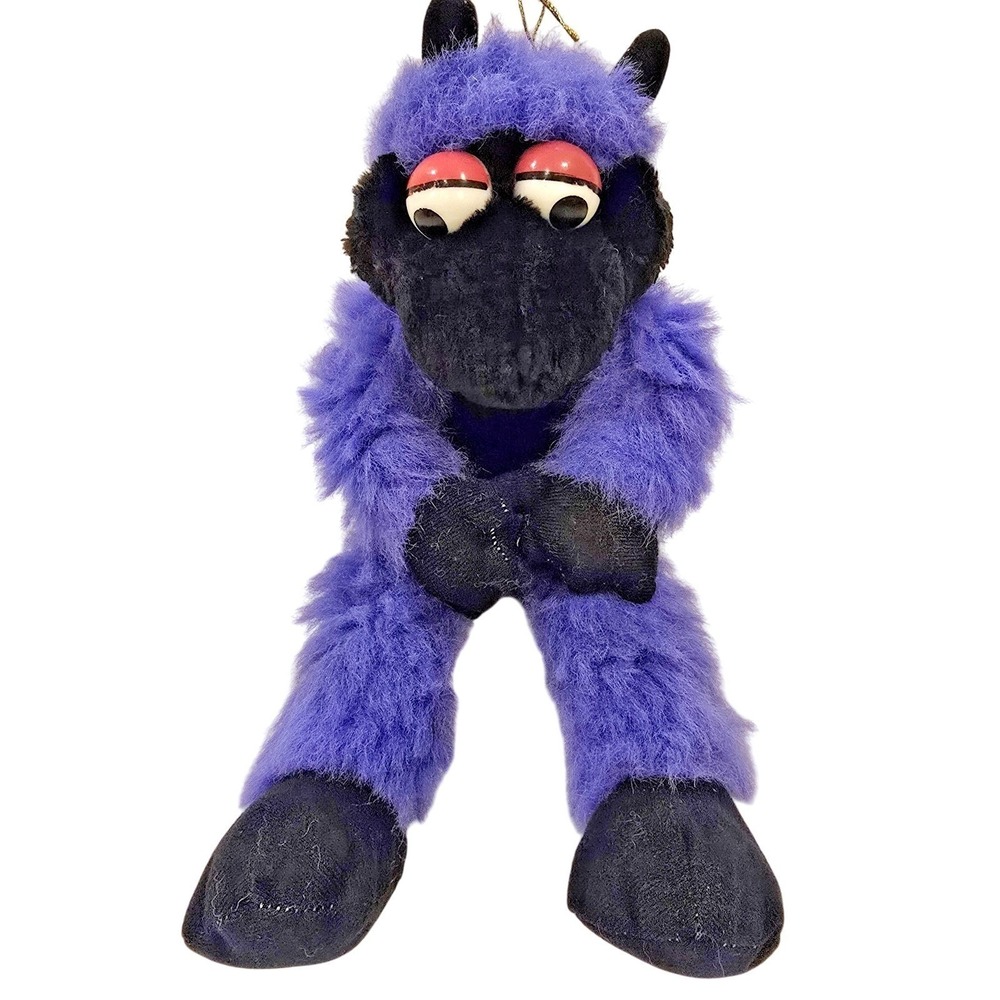 Vintage Seneca Germany Herzli Purple Sheep Plush 13" Stuffed Animal‎ Kitsch 80s